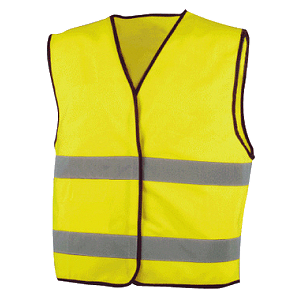 Colete de grande visibilidade, de material combinado, cor amarelo. Colete de grande visibilidade, de material combinado, cor amarelo.